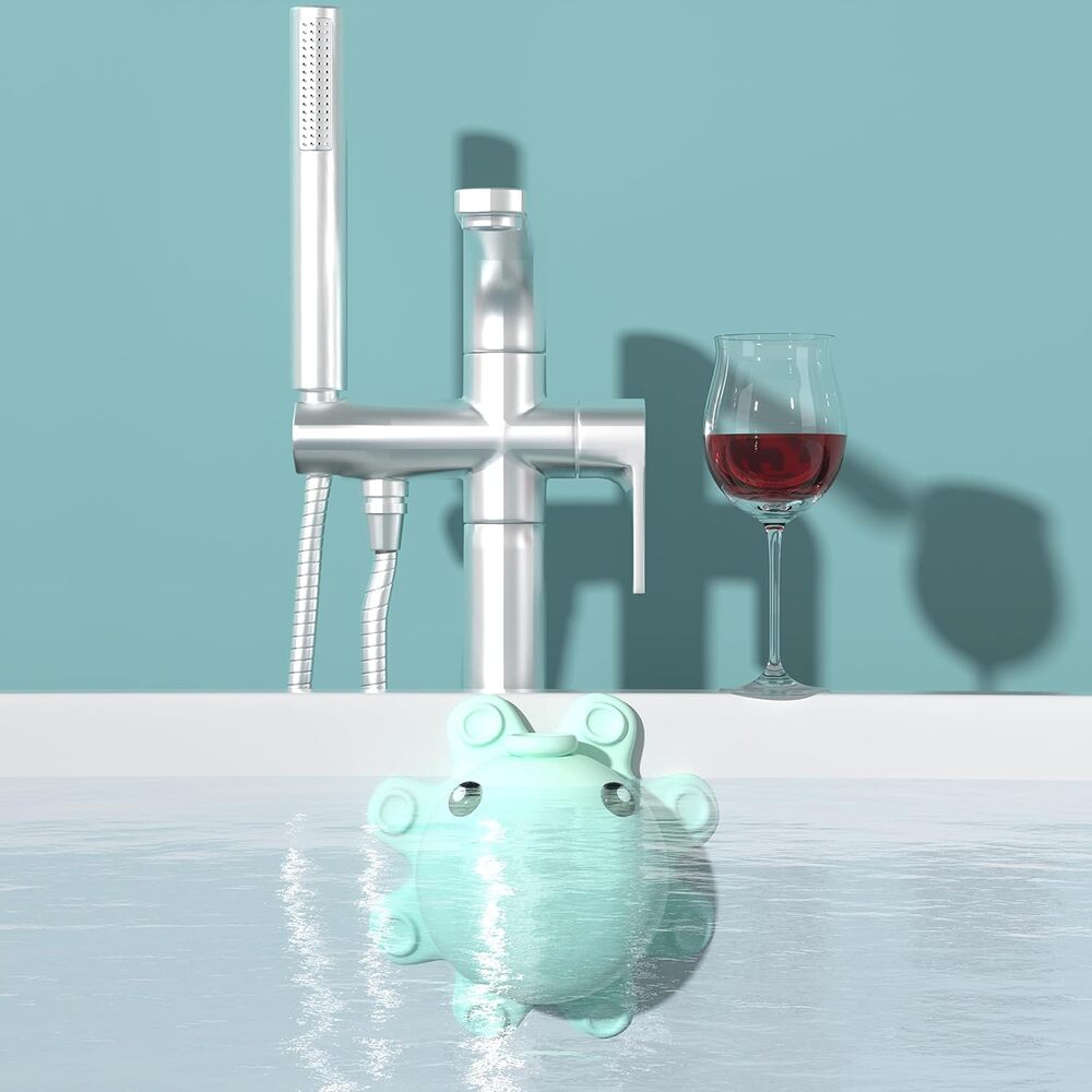 Cute Mint Green Octopus Cartoon Bathtub Overflow Drain Cover for More Water